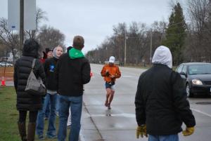 Attempts to put on gloves with cold fingers